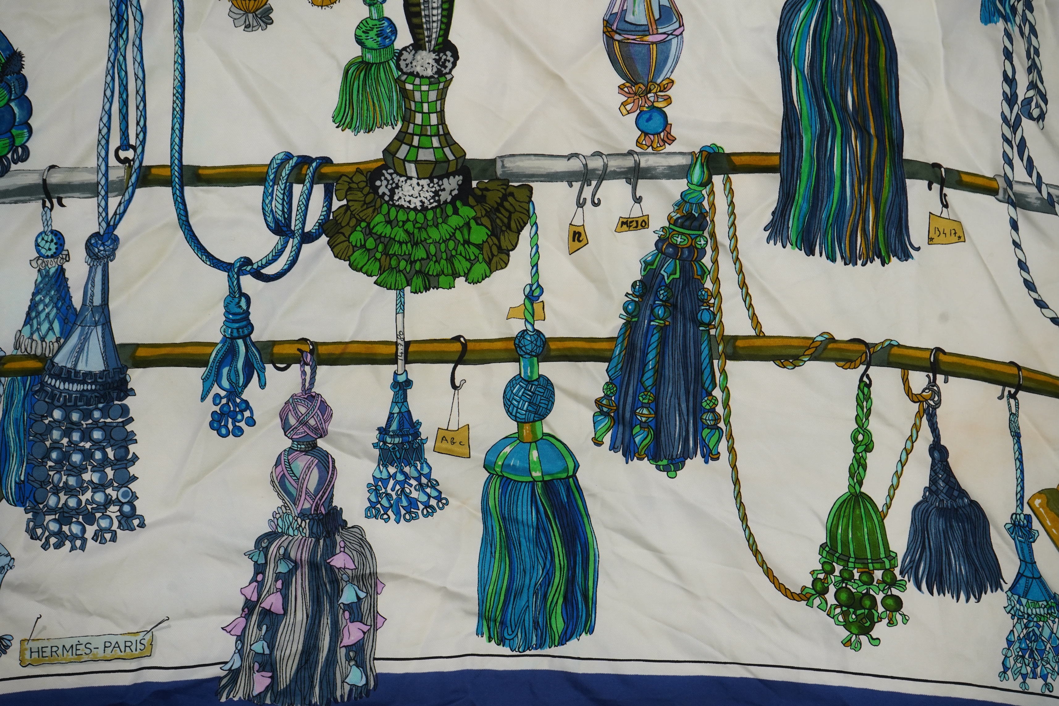 A Hermes Passementerie silk scarf, designed by Francoise Heron. 90cm x 90cm